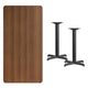 Walnut |#| 30inch x 60inch Rectangular Walnut Laminate Table Top & 22inch x 22inch Table Height Bases