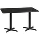 Black |#| 30inch x 60inch Rectangular Black Laminate Table Top & 22inch x 22inch Table Height Bases