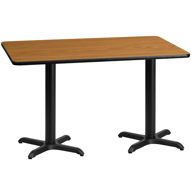 30'' x 60'' Rectangular Laminate Table Top with 22'' x 22'' Table Height Bases - View 1