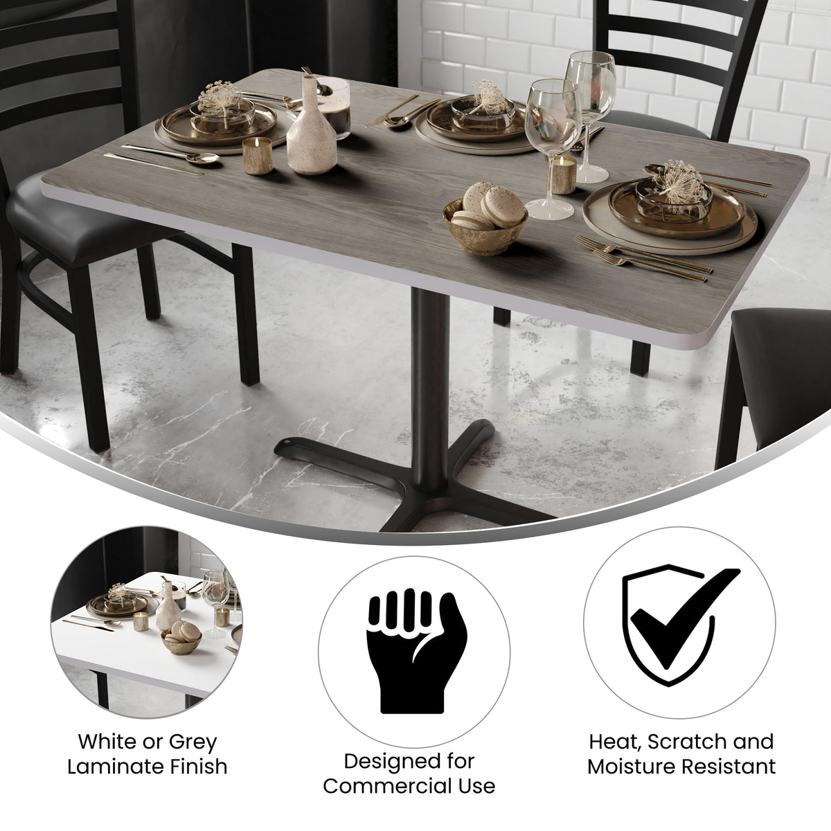 White/Gray |#| 30inch x 48inch Table Top with White or Gray Reversible Laminate Top