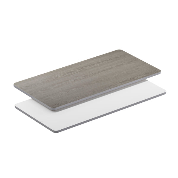 White/Gray |#| 30inch x 60inch Table Top with White or Gray Reversible Laminate Top