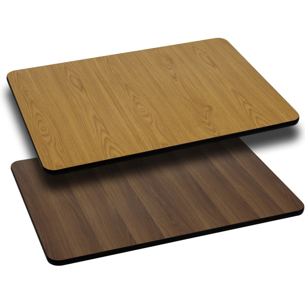 Natural/Walnut |#| 30inch x 60inch Rectangular Table Top with Natural or Walnut Reversible Laminate Top