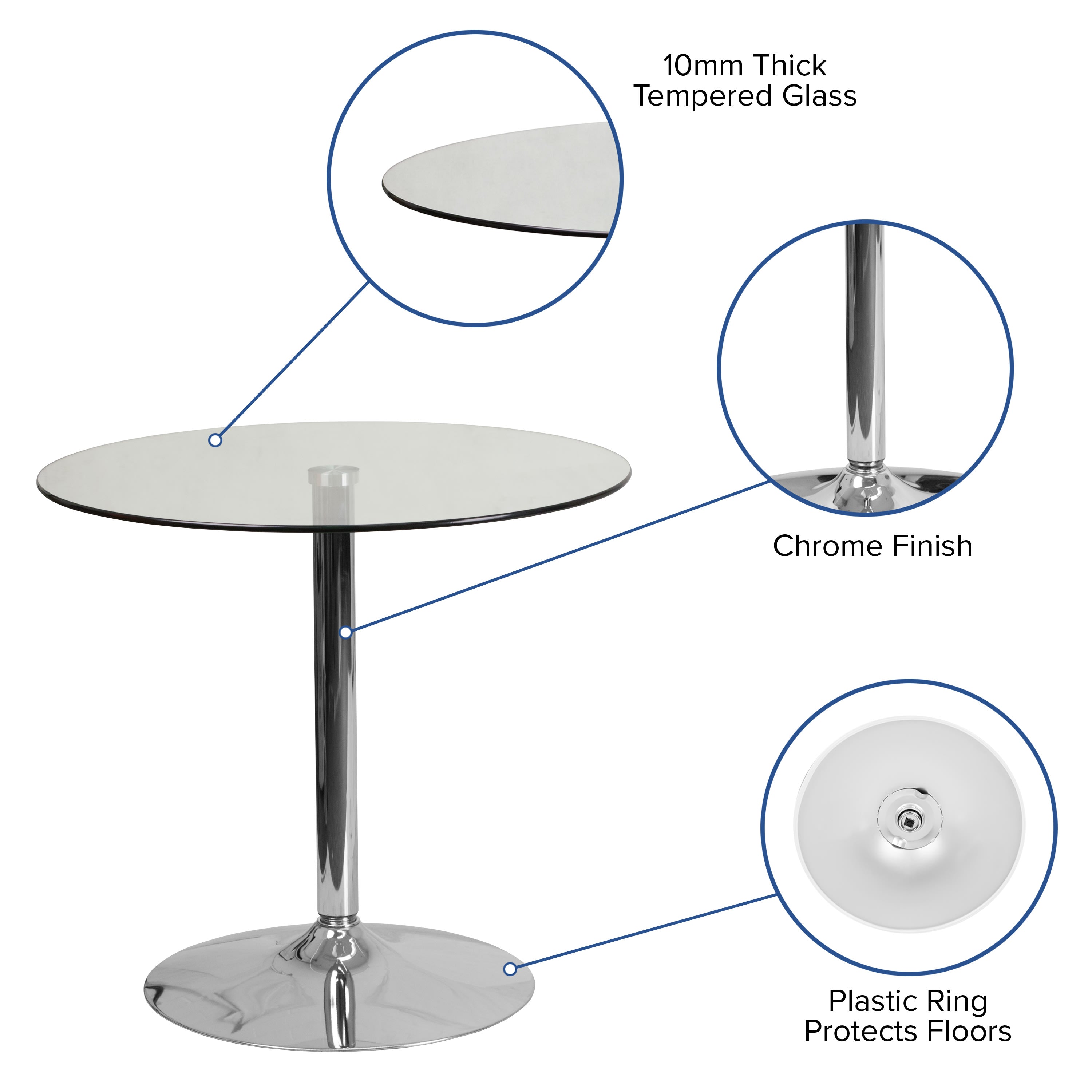Adjustable glass bar table 2025