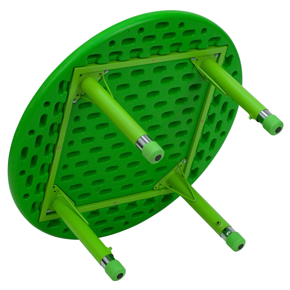 Green |#| 33inch Round Green Plastic Height Adjustable Activity Table