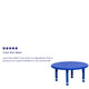Blue |#| 33inch Round Blue Plastic Height Adjustable Activity Table