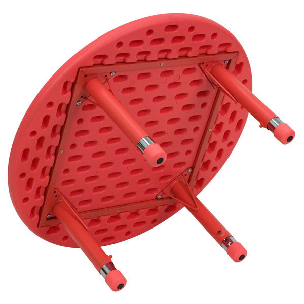 Natural |#| 33inch Round Natural Plastic Height Adjustable Activity Table - School Table for 4