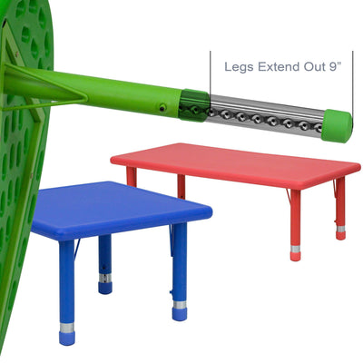 33" Round Plastic Height Adjustable Activity Table - School Table for 4 - View 2