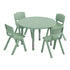 Sage |#| 5 PC Plastic Activity Table and 4 Chairs Set, 10.5" Seat Height-Sage