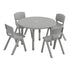 Soft Gray |#| 5 PC Plastic Activity Table and 4 Chairs Set, 10.5" Seat Height-Soft Gray
