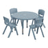 Dusty Blue |#| 5 PC Plastic Activity Table and 4 Chairs Set, 10.5" Seat Height-Dusty Blue