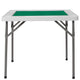 Granite White |#| 34.5" Square 4-Player Folding Card Game Table with Green Felt and Cup Holders
