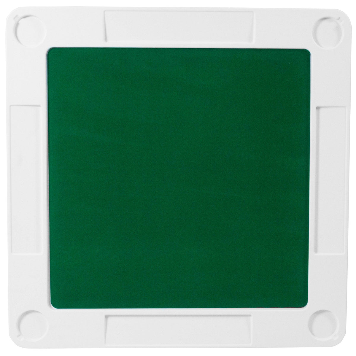 Granite White |#| 34.5" Square 4-Player Folding Card Game Table with Green Felt and Cup Holders