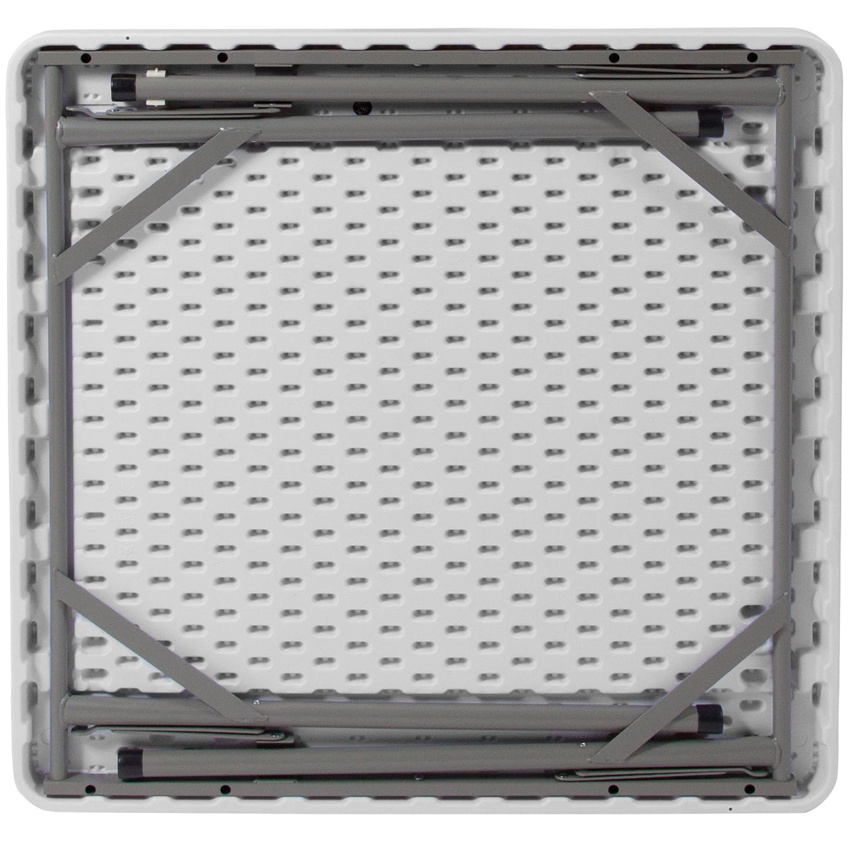 Granite White |#| 34.5" Square 4-Player Folding Card Game Table with Green Felt and Cup Holders