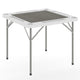 White/Gray |#| White 34.5" Square 4-Player Folding Card Table with Gray Felt and Cup Holders