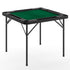 Black/Green |#| Black 34.5" Square 4-Player Folding Card Table with Gray Felt and Cup Holders