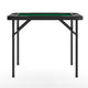 Black/Green |#| Black 34.5" Square 4-Player Folding Card Table with Gray Felt and Cup Holders