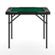 Black/Green |#| Black 34.5" Square 4-Player Folding Card Table with Gray Felt and Cup Holders