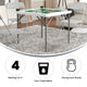 Granite White |#| 34.5" Square 4-Player Folding Card Game Table with Green Felt and Cup Holders