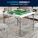 Granite White |#| 34.5" Square 4-Player Folding Card Game Table with Green Felt and Cup Holders