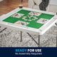 Granite White |#| 34.5" Square 4-Player Folding Card Game Table with Green Felt and Cup Holders