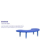 Blue |#| 35inchW x 65inchL Half-Moon Blue Plastic Height Adjustable Activity Table