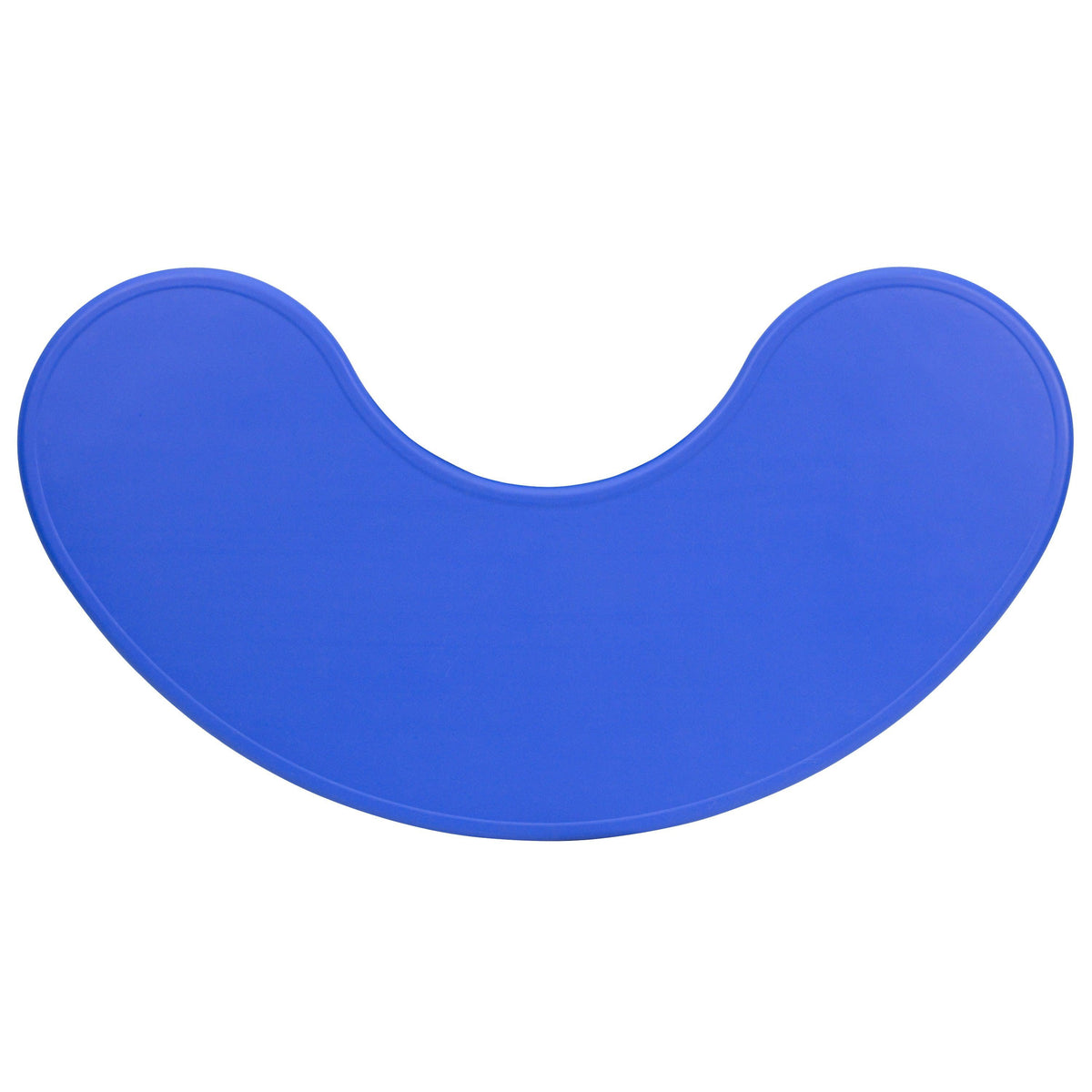 Blue |#| 35inchW x 65inchL Half-Moon Blue Plastic Height Adjustable Activity Table