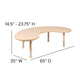 Natural |#| 35inchWx65inchL Half-Moon Natural Plastic Adjustable Activity Table-School Table for 8
