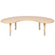 Natural |#| 35inchWx65inchL Half-Moon Natural Plastic Adjustable Activity Table-School Table for 8