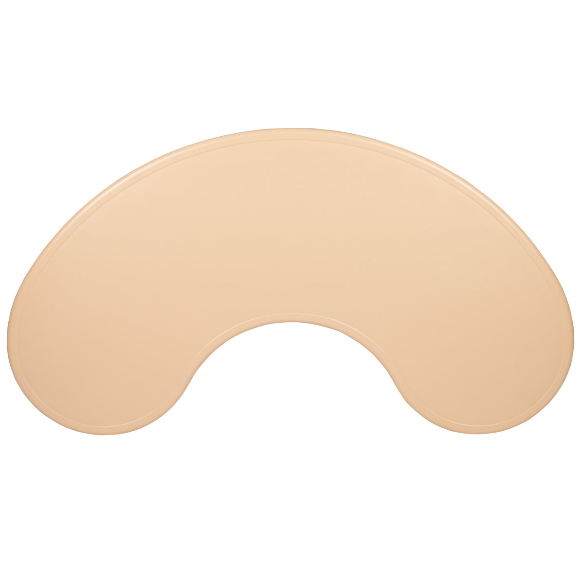 Natural |#| 35inchWx65inchL Half-Moon Natural Plastic Adjustable Activity Table-School Table for 8