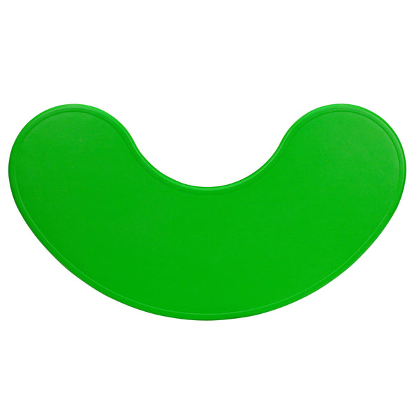 Green |#| 35inchW x 65inchL Half-Moon Green Plastic Height Adjustable Activity Table