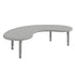 Soft Gray |#| Commercial Half-Moon Adjustable Height Classroom Activity Table-Soft Gray, 65x35