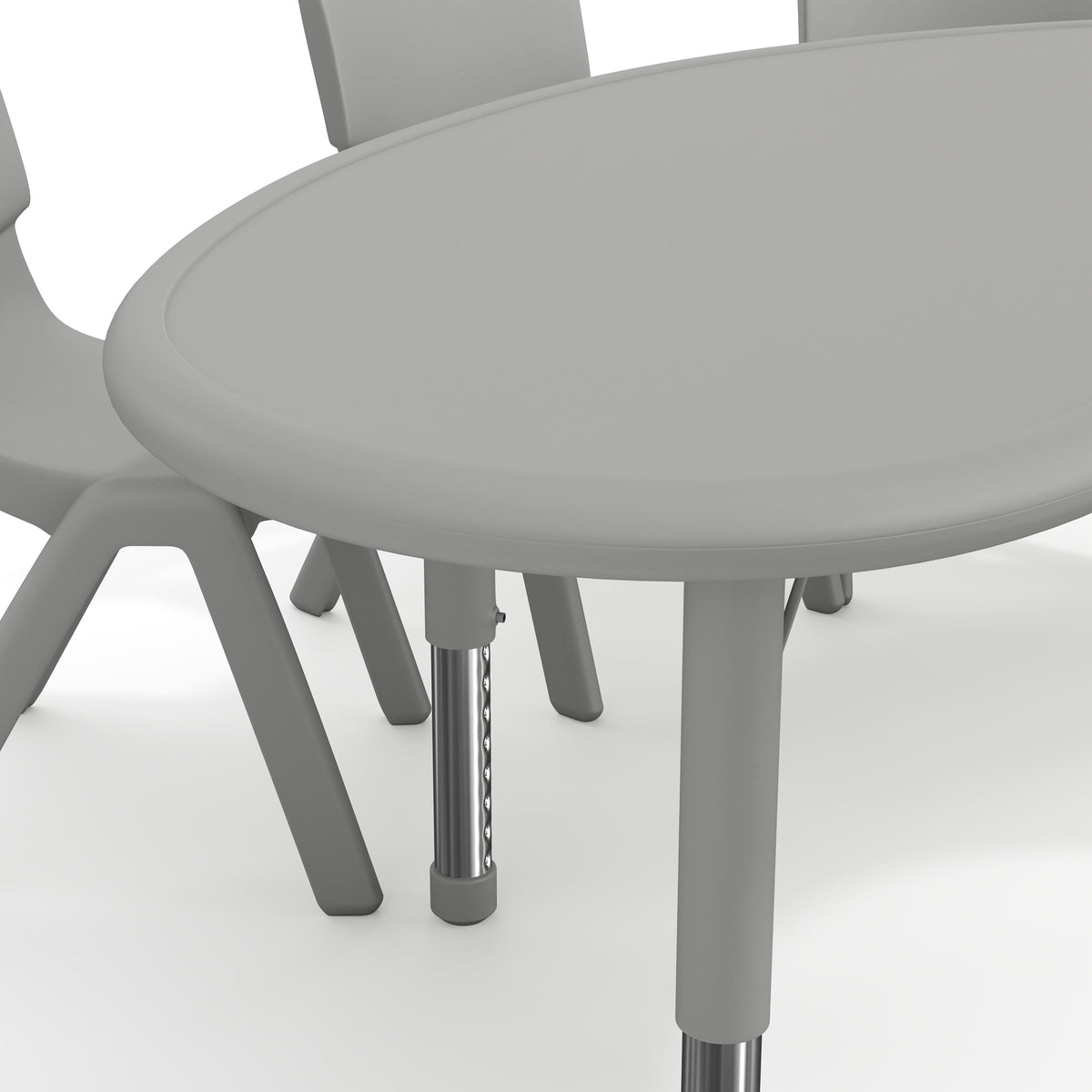 Soft Gray |#| 5 PC Plastic Activity Table and 4 Chairs Set, 10.5" Seat Height-Soft Gray