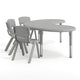 Soft Gray |#| 5 PC Plastic Activity Table and 4 Chairs Set, 10.5" Seat Height-Soft Gray