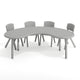 Soft Gray |#| 5 PC Plastic Activity Table and 4 Chairs Set, 10.5" Seat Height-Soft Gray