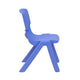 Blue |#| 35"W x 65"L Half-Moon Blue Plastic Adjustable Activity Table Set - 4 Chairs
