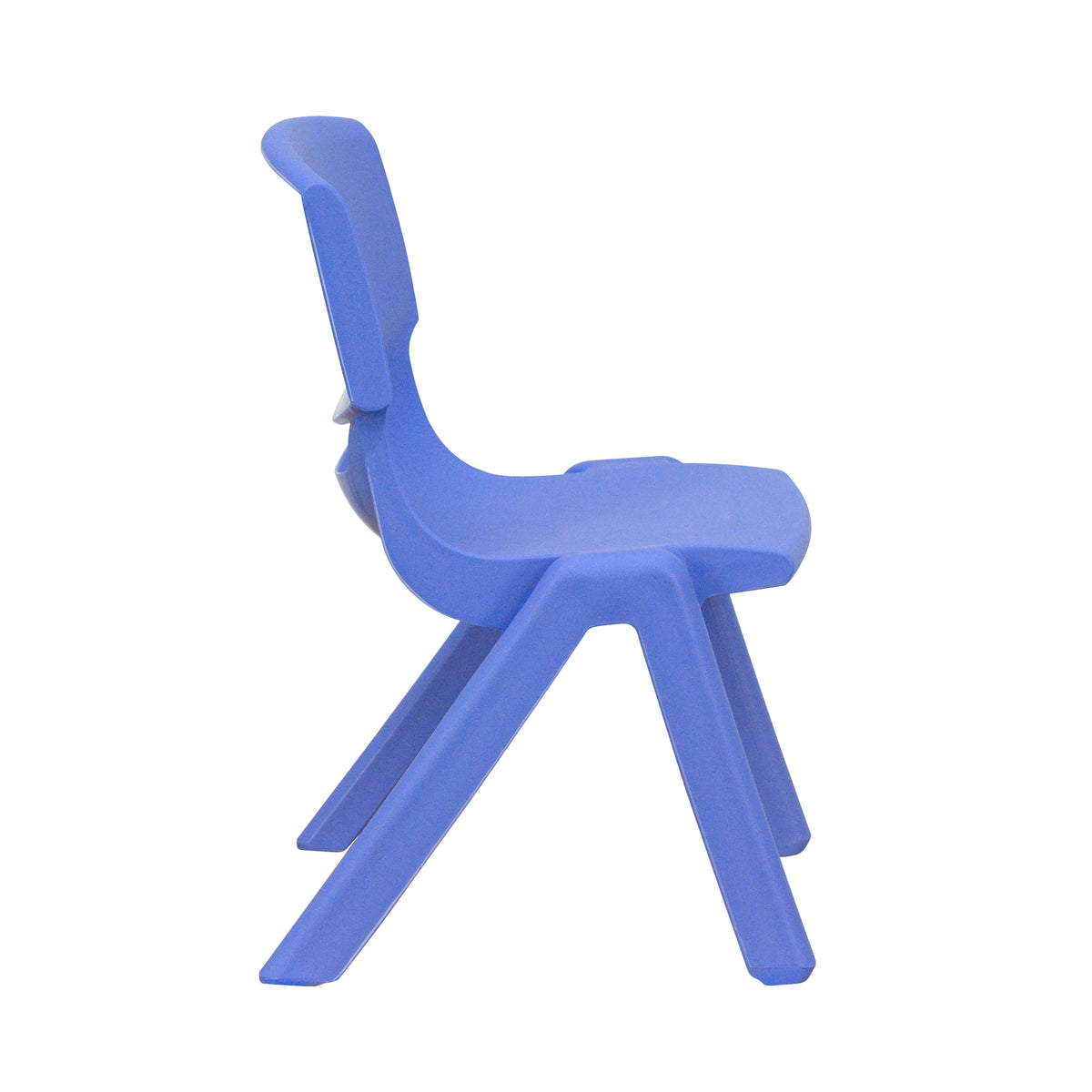 Blue |#| 35"W x 65"L Half-Moon Blue Plastic Adjustable Activity Table Set - 4 Chairs