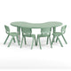 Sage |#| 5 PC Plastic Activity Table and 4 Chairs Set, 10.5" Seat Height-Sage
