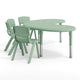 Sage |#| 5 PC Plastic Activity Table and 4 Chairs Set, 10.5" Seat Height-Sage