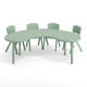 Sage |#| 5 PC Plastic Activity Table and 4 Chairs Set, 10.5" Seat Height-Sage