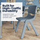 Dusty Blue |#| 5 PC Plastic Activity Table and 4 Chairs Set, 10.5" Seat Height-Dusty Blue