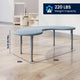 Dusty Blue |#| 5 PC Plastic Activity Table and 4 Chairs Set, 10.5" Seat Height-Dusty Blue