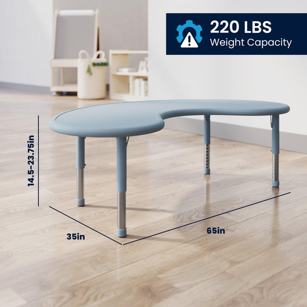 Dusty Blue |#| 5 PC Plastic Activity Table and 4 Chairs Set, 10.5" Seat Height-Dusty Blue