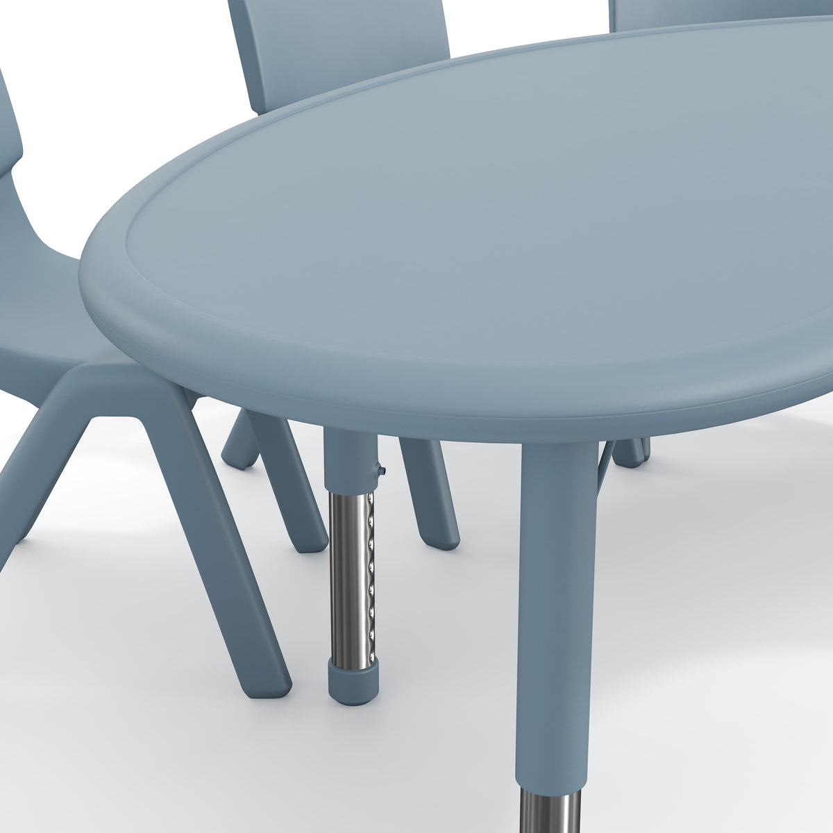 Dusty Blue |#| 5 PC Plastic Activity Table and 4 Chairs Set, 10.5" Seat Height-Dusty Blue