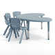 Dusty Blue |#| 5 PC Plastic Activity Table and 4 Chairs Set, 10.5" Seat Height-Dusty Blue
