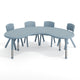 Dusty Blue |#| 5 PC Plastic Activity Table and 4 Chairs Set, 10.5" Seat Height-Dusty Blue