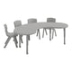 Soft Gray |#| 5 PC Plastic Activity Table and 4 Chairs Set, 10.5" Seat Height-Soft Gray