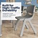 Soft Gray |#| 5 PC Plastic Activity Table and 4 Chairs Set, 10.5" Seat Height-Soft Gray