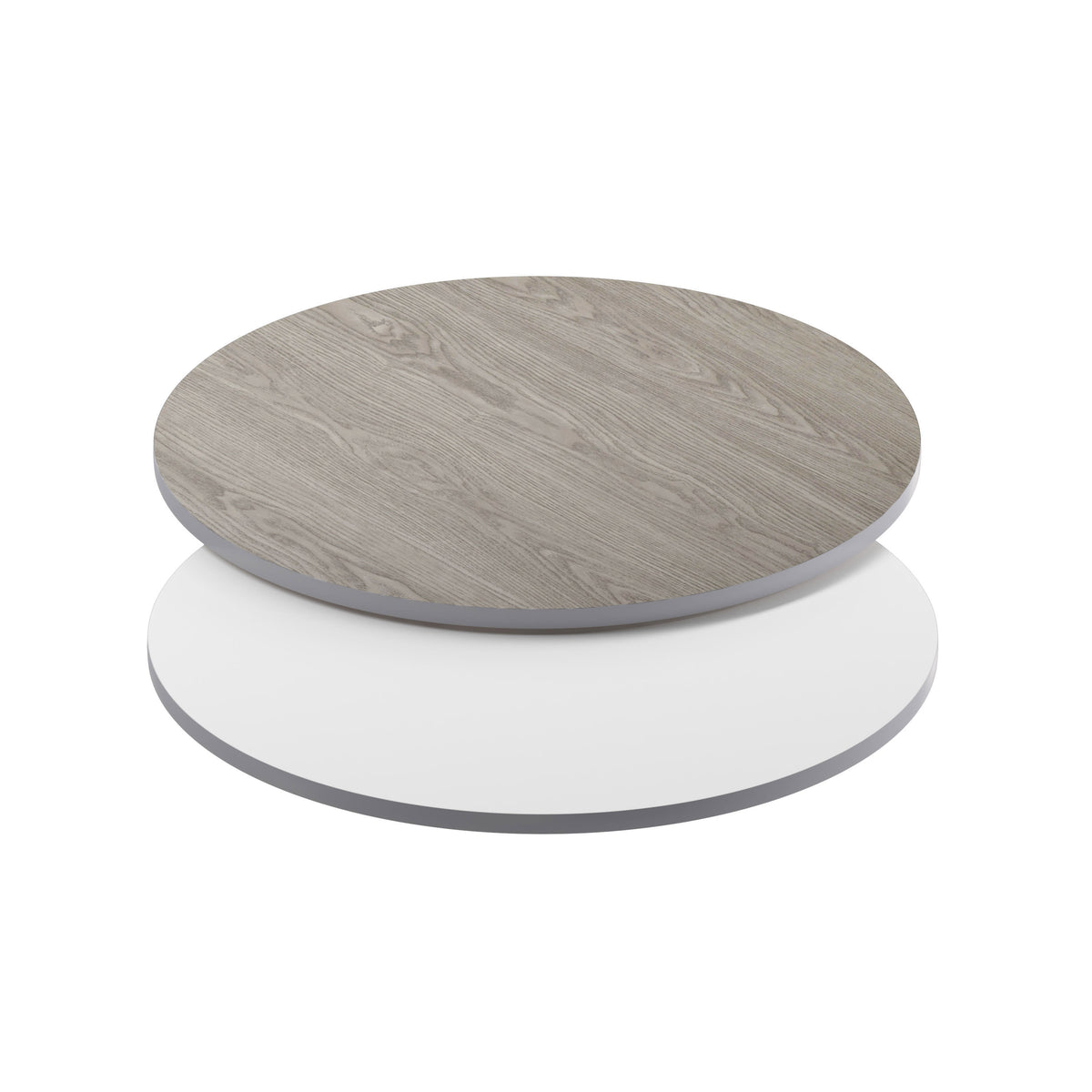 White/Gray |#| 36inch Round Table Top with White or Gray Reversible Laminate Top