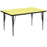 36''W x 72''L Rectangular Thermal Laminate Activity Table - Height Adjustable Short Legs