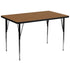 36''W x 72''L Rectangular Thermal Laminate Activity Table - Standard Height Adjustable Legs